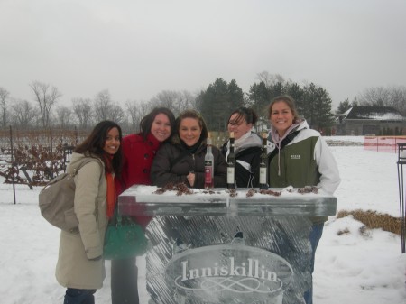 A group of us visiting Inniskillin during the Icewine festival.
